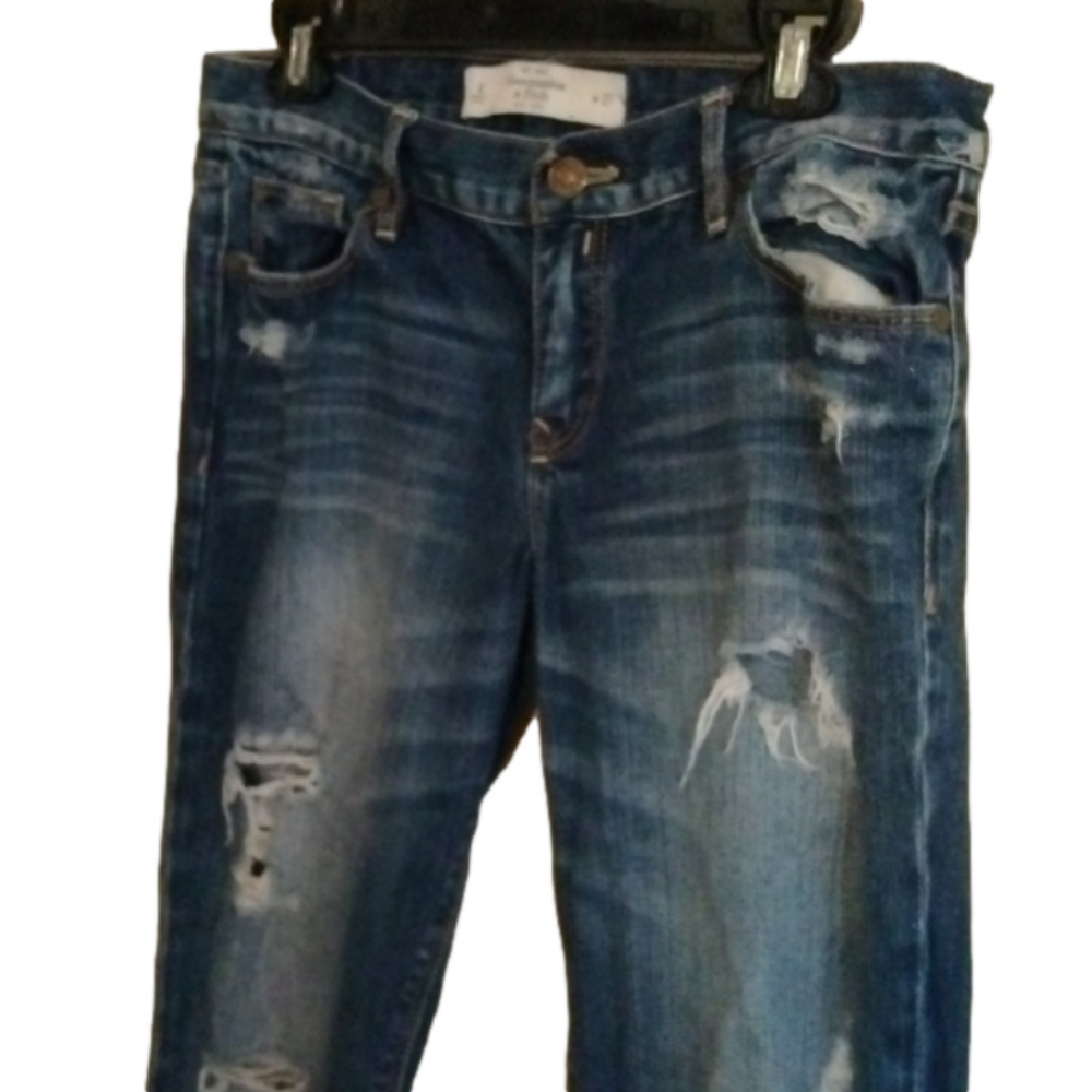 Abercrombie & Fitch distressed jeans. Size 27. Shorter length. - Picture 4 of 14